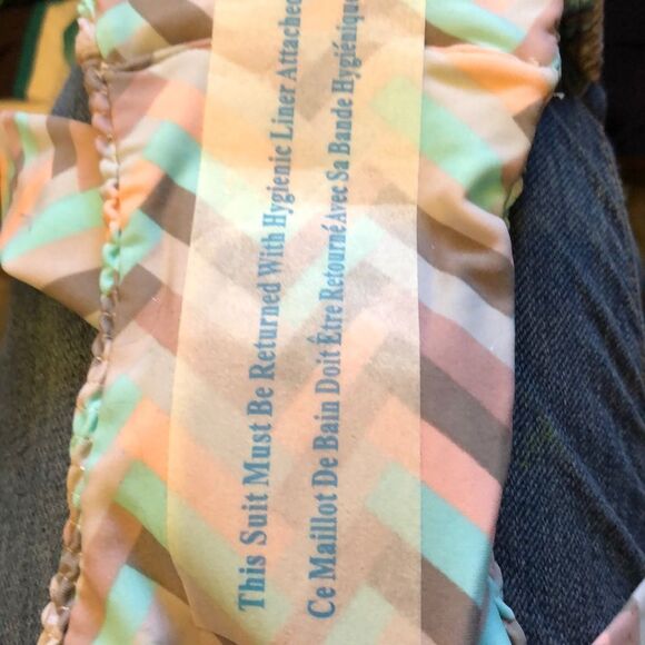 Tori Praver Seafoam Pastel Zigzag Bikini Bottoms New With Tags XL - Picture 6 of 9